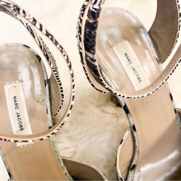 🍋 Marc Jacobs • Women’s Elap Sandals Python Printed w/Ankle Strap Size 36.5 - Picture 11 of 11